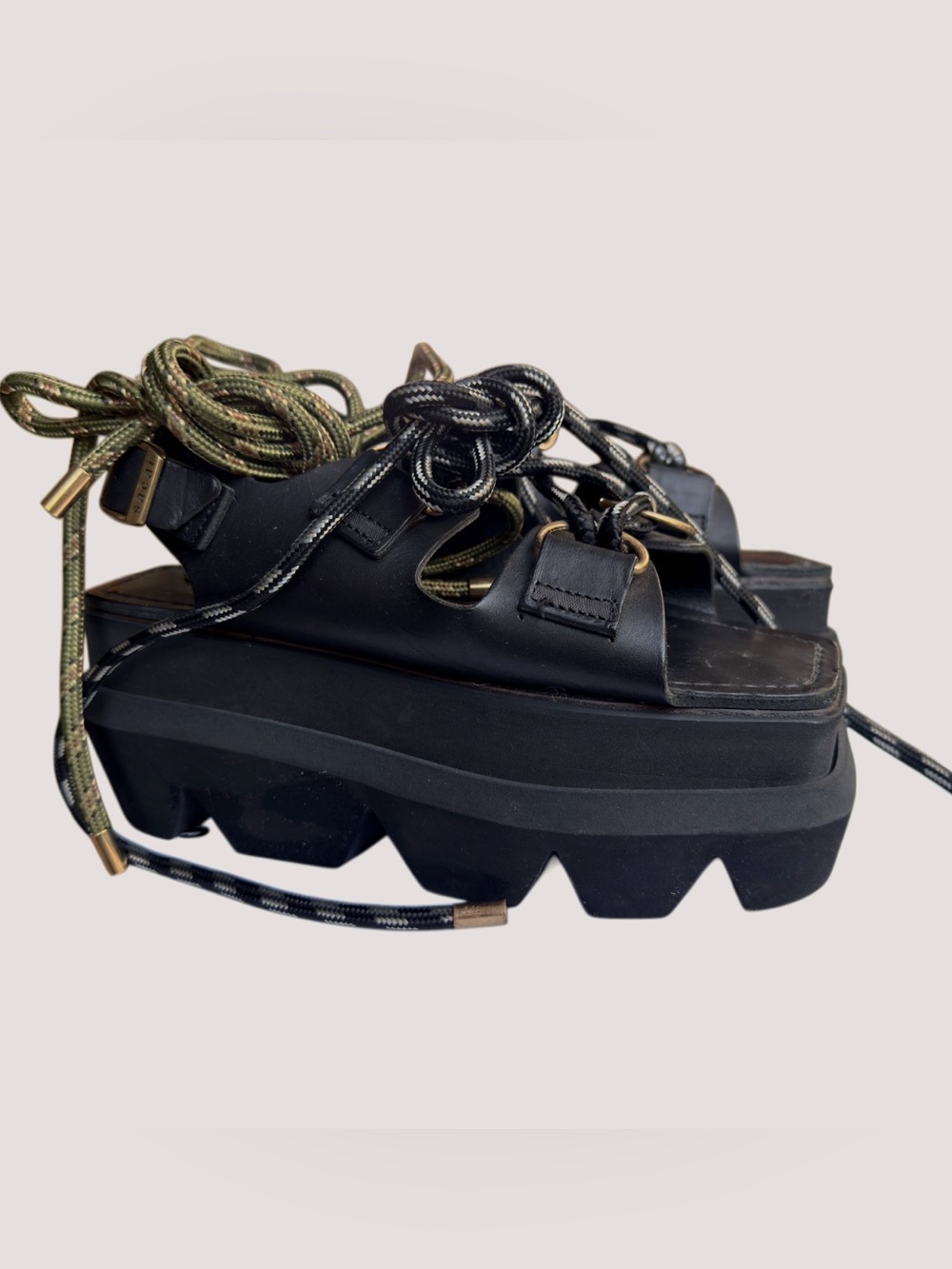 Sacai Lace Up Platform Sandals